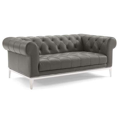 Modway Outlet Idyll Tufted Upholstered Leather Loveseat and Armchair by Modway  Living Room Furniture Gray - EEI-4193-GRY-SET