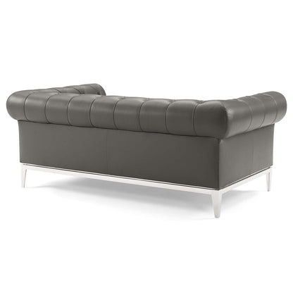 Modway Outlet Idyll Tufted Upholstered Leather Loveseat and Armchair by Modway  Living Room Furniture Gray - EEI-4193-GRY-SET