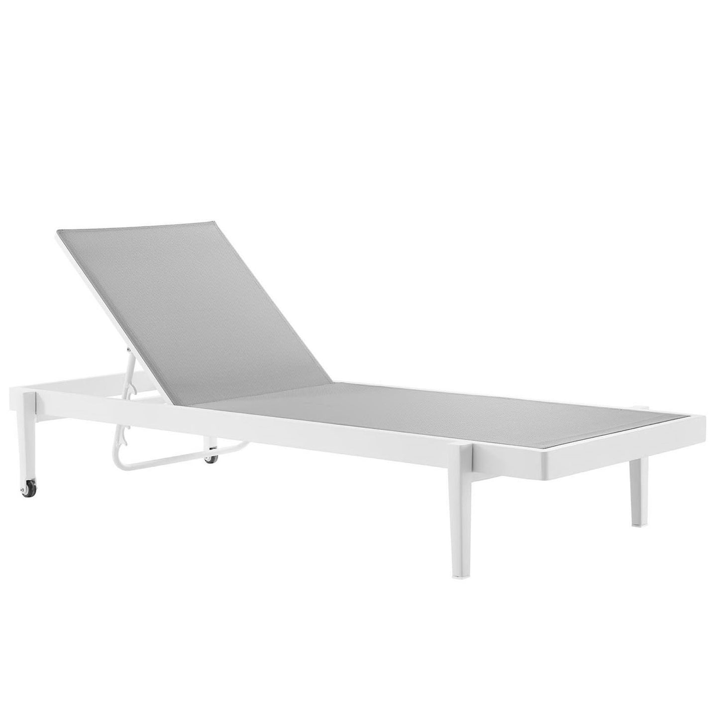 Modway - Charleston Outdoor Patio Aluminum Chaise Lounge Chair Set of 2 by Modway  Outdoor Furniture Sofa Sectionals Gray - EEI-4204-WHI-GRY