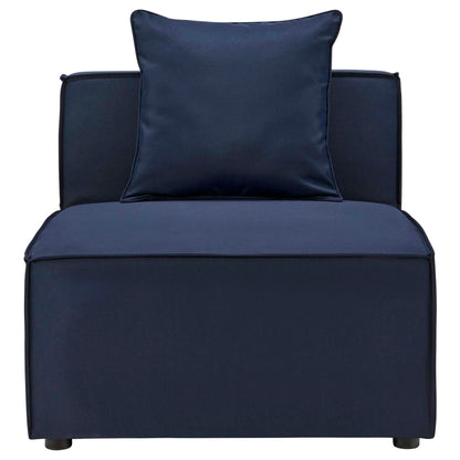 Modway - Saybrook Outdoor Patio Upholstered Sectional Sofa Armless Chair by Modway  Outdoor Furniture Sofa Sectionals Blue - EEI-4209-NAV