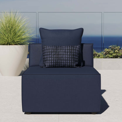 Modway - Saybrook Outdoor Patio Upholstered Sectional Sofa Armless Chair by Modway  Outdoor Furniture Sofa Sectionals Blue - EEI-4209-NAV