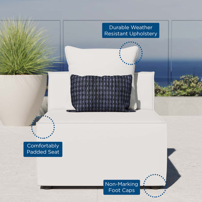 Modway - Saybrook Outdoor Patio Upholstered Sectional Sofa Armless Chair by Modway  Outdoor Furniture Sofa Sectionals White - EEI-4209-WHI