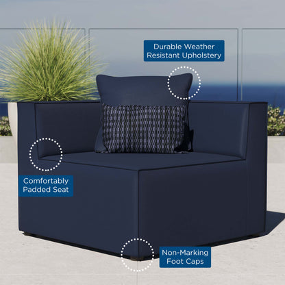 Modway - Saybrook Outdoor Patio Upholstered Sectional Sofa Corner Chair by Modway  Outdoor Furniture Sofa Sectionals Blue - EEI-4210-NAV