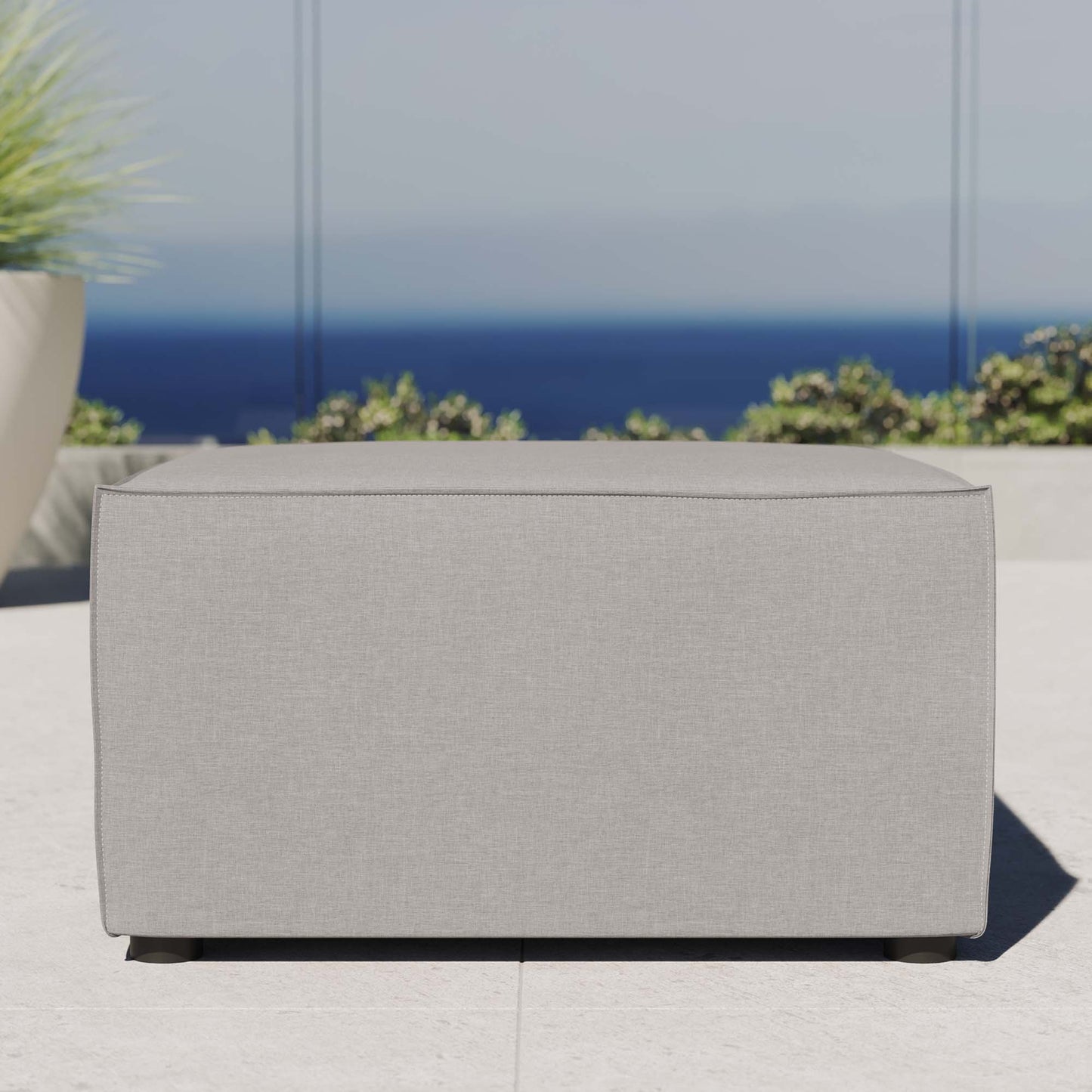 Modway - Saybrook Outdoor Patio Upholstered Sectional Sofa Ottoman by Modway  Outdoor Furniture Sofa Sectionals Gray - EEI-4211-GRY