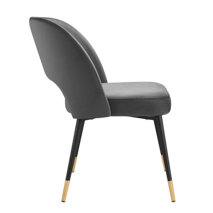Modway - Rouse Performance Velvet Dining Side Chair by Modway  Bar and Dining Dining Chairs Gray - EEI-4212-CHA
