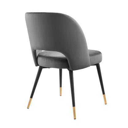 Modway - Rouse Performance Velvet Dining Side Chair by Modway  Bar and Dining Dining Chairs Gray - EEI-4212-CHA