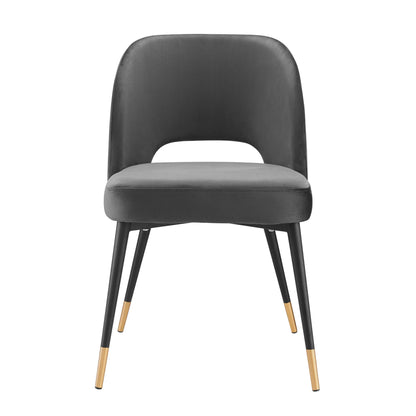 Modway - Rouse Performance Velvet Dining Side Chair by Modway  Bar and Dining Dining Chairs Gray - EEI-4212-CHA