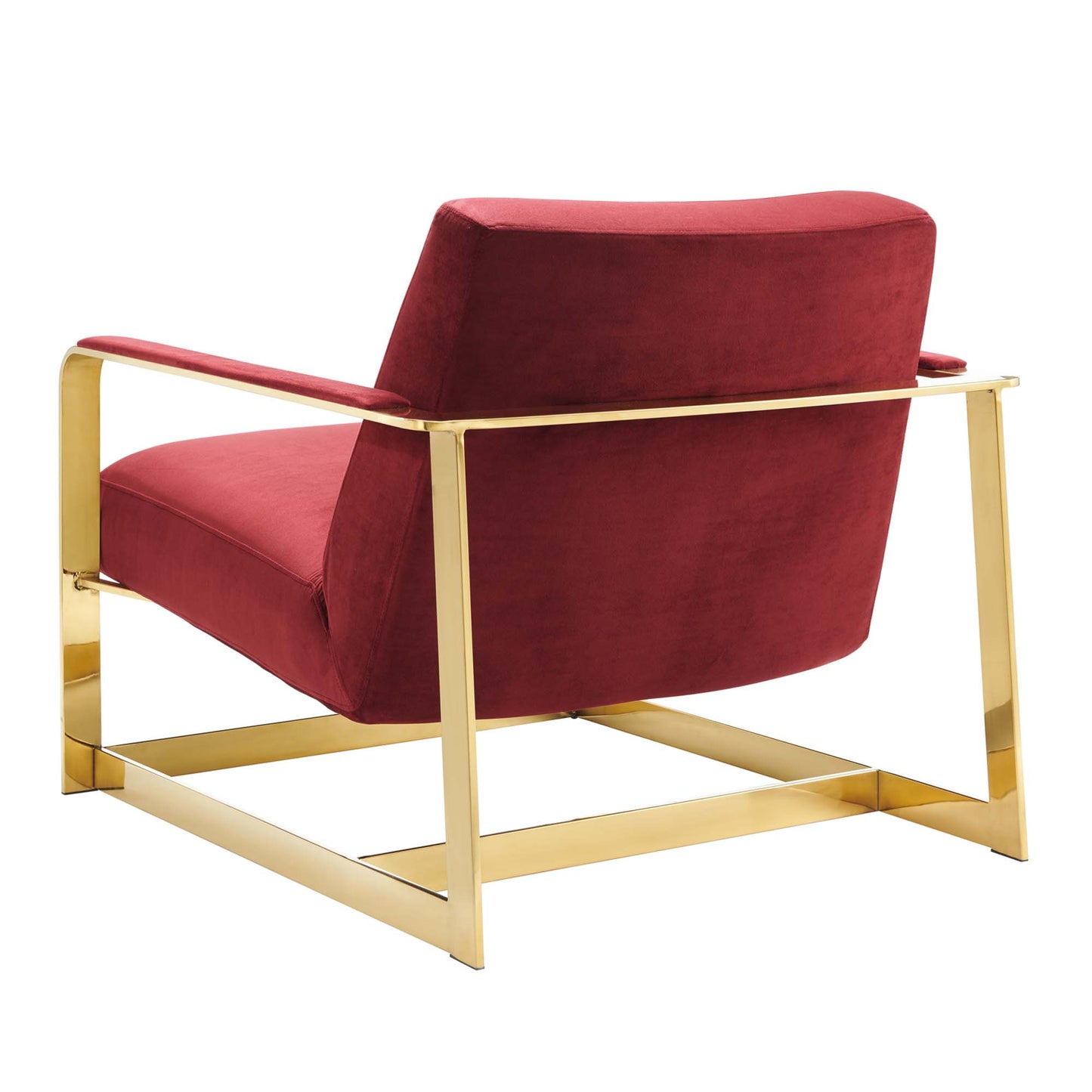 Modway Outlet Seg Performance Velvet Accent Chair by Modway  Living Room Furniture Gold Maroon - EEI-4219-GLD-MAR