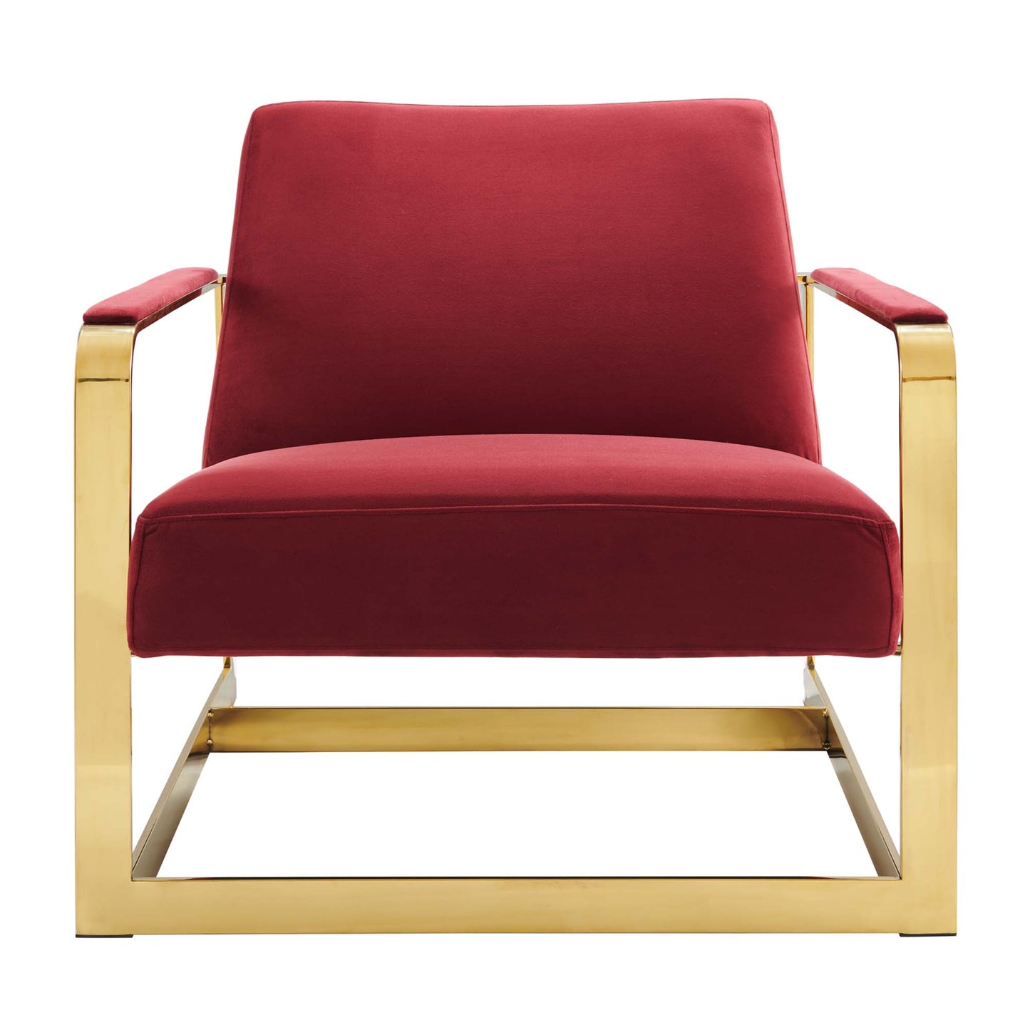 Modway Outlet Seg Performance Velvet Accent Chair by Modway  Living Room Furniture Gold Maroon - EEI-4219-GLD-MAR