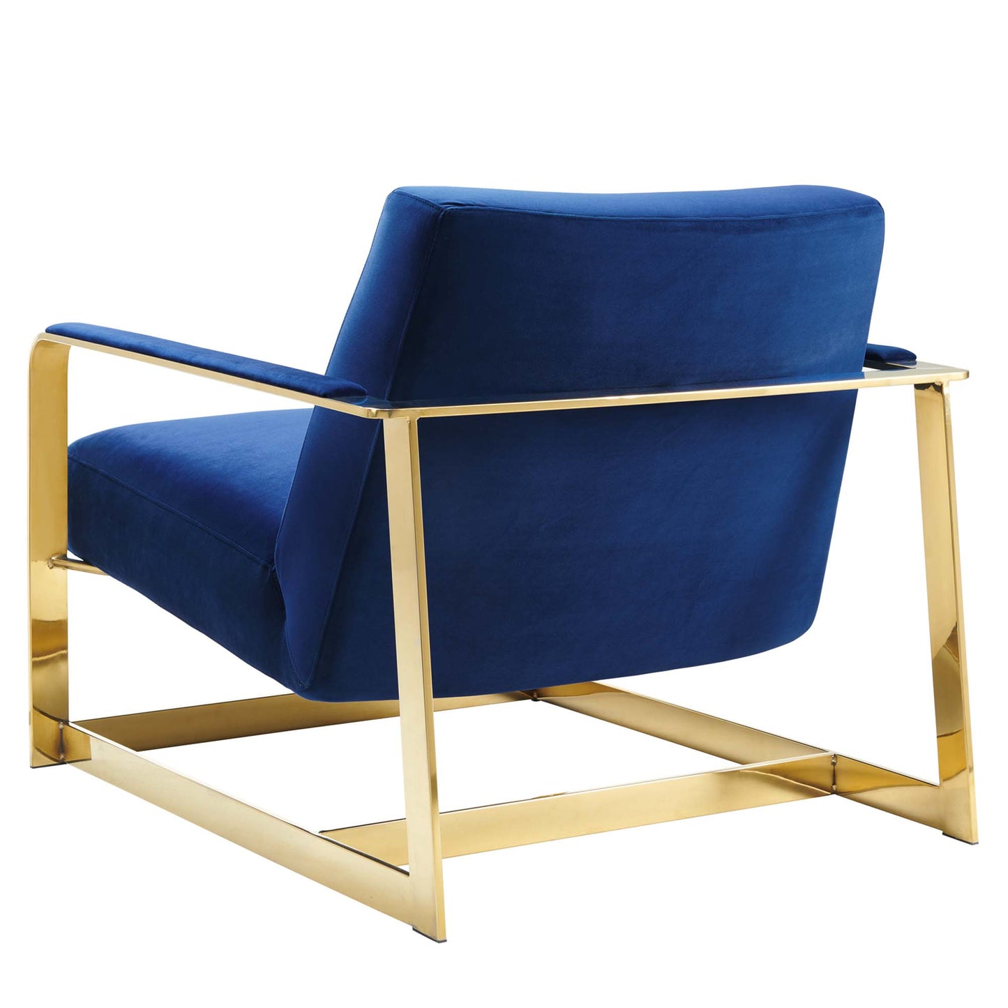 Modway Outlet Seg Performance Velvet Accent Chair by Modway  Living Room Furniture Gold Navy - EEI-4219-GLD-NAV