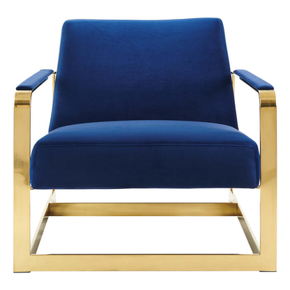 Modway Outlet Seg Performance Velvet Accent Chair by Modway  Living Room Furniture Gold Navy - EEI-4219-GLD-NAV