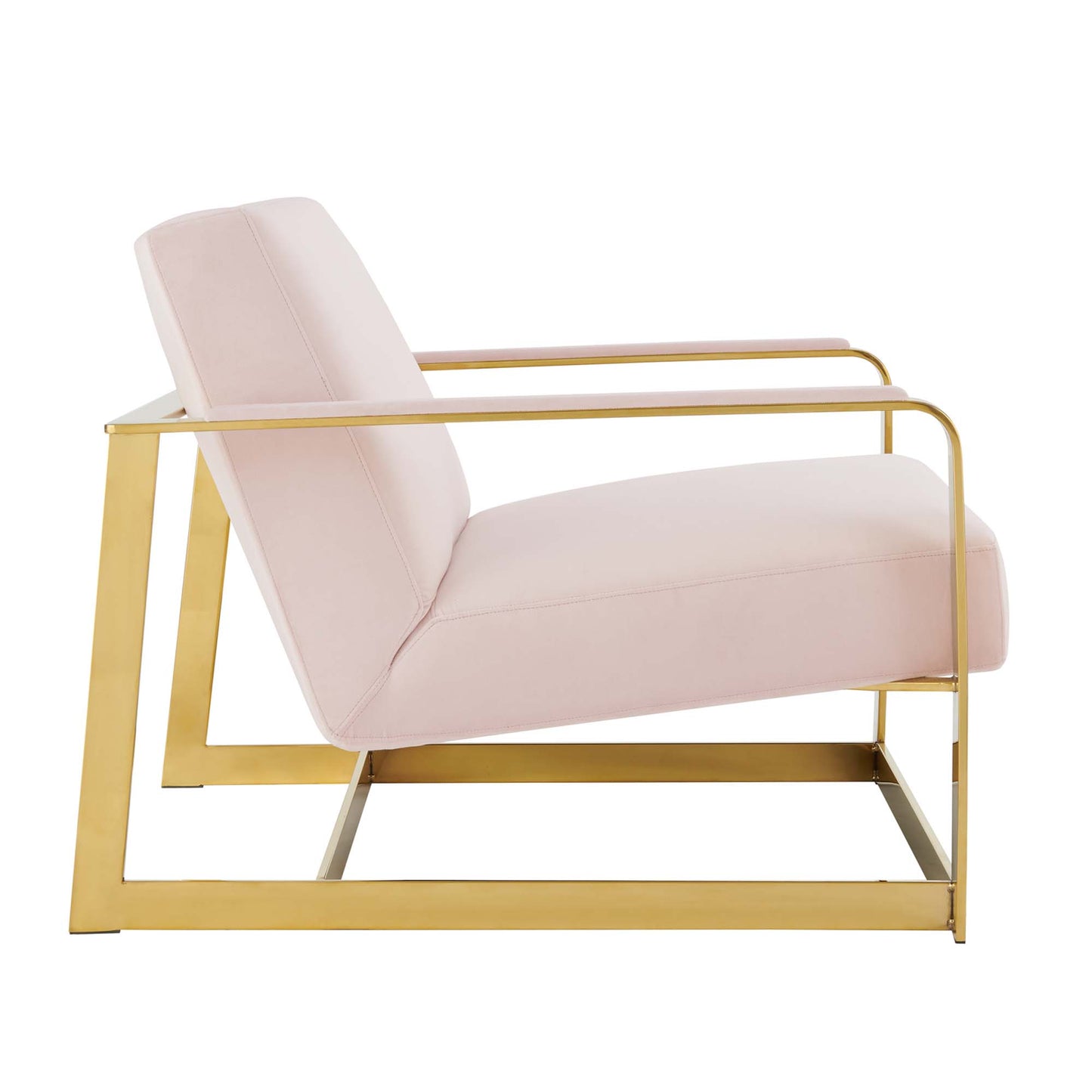 Modway Outlet Seg Performance Velvet Accent Chair by Modway  Living Room Furniture Gold Pink - EEI-4219-GLD-PNK