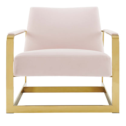 Modway Outlet Seg Performance Velvet Accent Chair by Modway  Living Room Furniture Gold Pink - EEI-4219-GLD-PNK