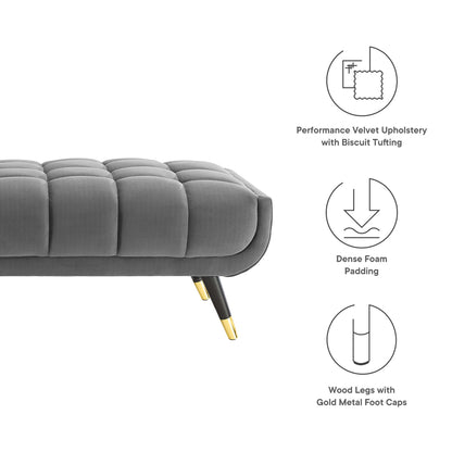 Modway Outlet Adept 60" Performance Velvet Bench by Modway  Living Room Furniture Gray - EEI-4241-GRY