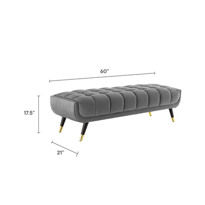 Modway Outlet Adept 60" Performance Velvet Bench by Modway  Living Room Furniture Gray - EEI-4241-GRY