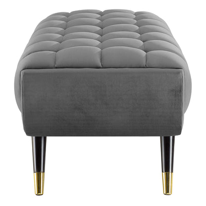 Modway Outlet Adept 47.5" Performance Velvet Bench by Modway  Living Room Furniture Gray - EEI-4242-GRY