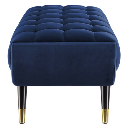 Modway Outlet Adept 47.5" Performance Velvet Bench by Modway  Living Room Furniture Midnight Blue - EEI-4242-MID