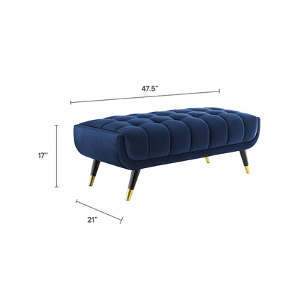 Modway Outlet Adept 47.5" Performance Velvet Bench by Modway  Living Room Furniture Midnight Blue - EEI-4242-MID