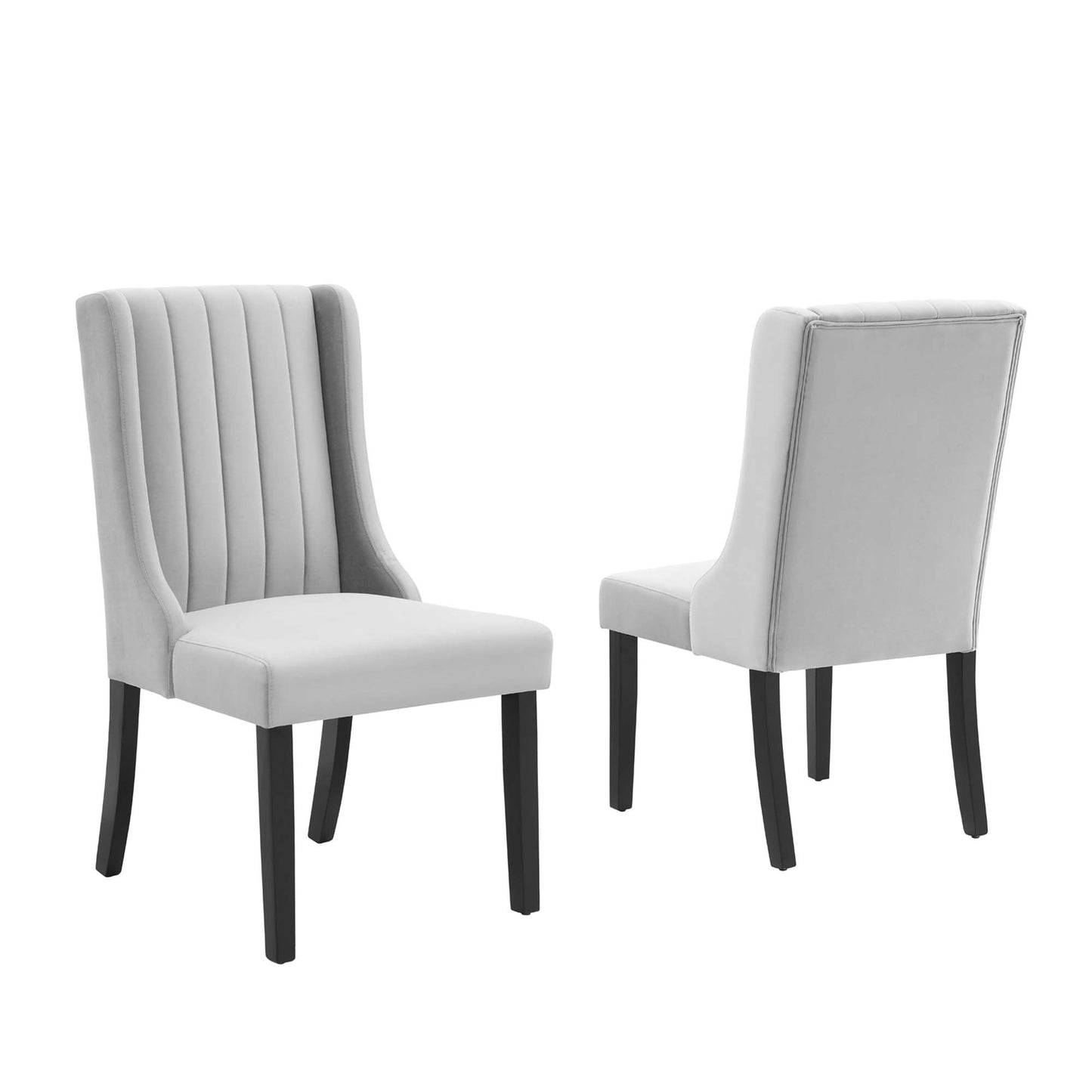 Modway Outlet Renew Parsons Performance Velvet Dining Side Chairs Set of 2 by Modway  Bar and Dining Furniture Light Gray - EEI-4244-LGR