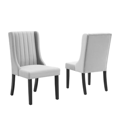 Modway Outlet Renew Parsons Performance Velvet Dining Side Chairs Set of 2 by Modway  Bar and Dining Furniture Light Gray - EEI-4244-LGR