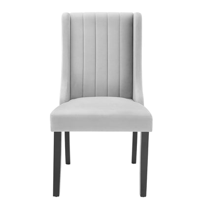 Modway Outlet Renew Parsons Performance Velvet Dining Side Chairs Set of 2 by Modway  Bar and Dining Furniture Light Gray - EEI-4244-LGR