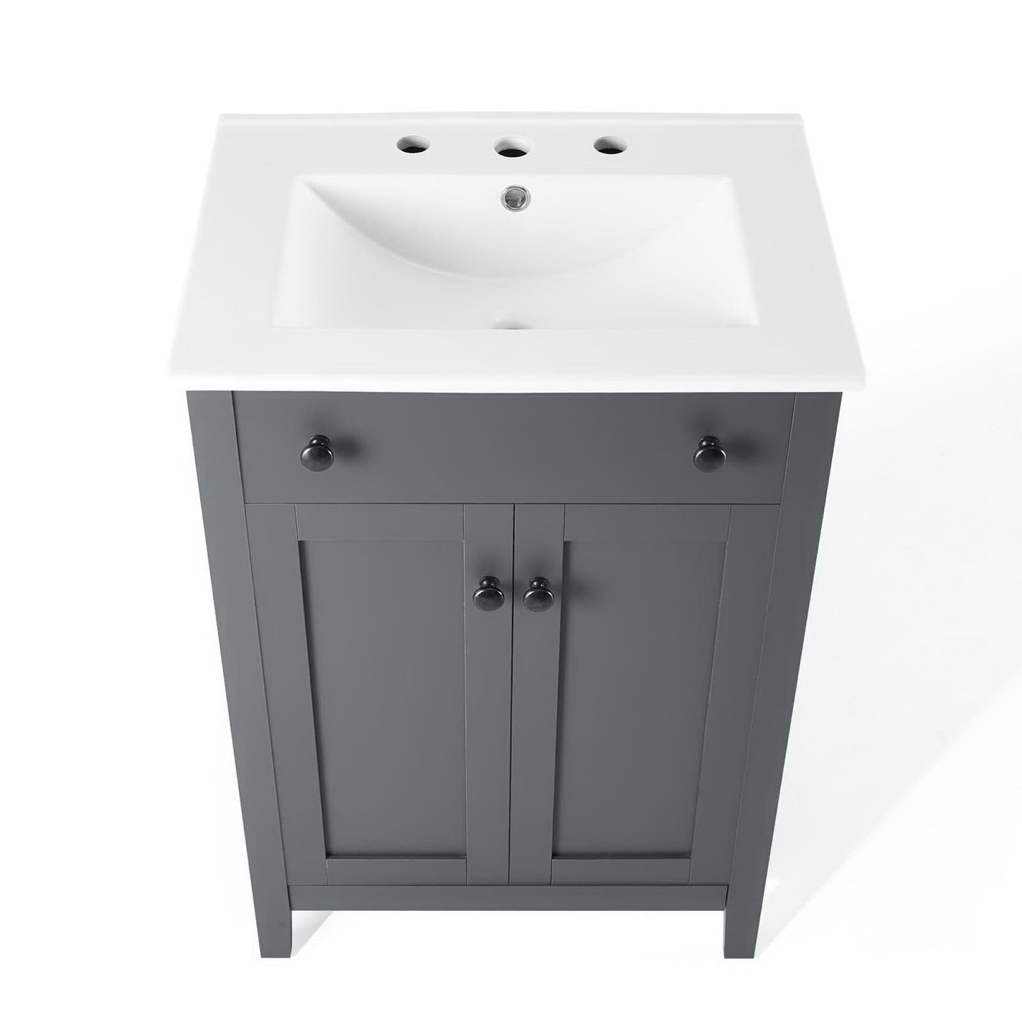 Modway - Nantucket 24" Bathroom Vanity by Modway  Bathroom Vanities White - EEI-4250-GRY-WHI