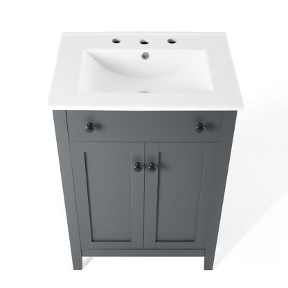 Modway - Nantucket 24" Bathroom Vanity by Modway  Bathroom Vanities White - EEI-4250-GRY-WHI