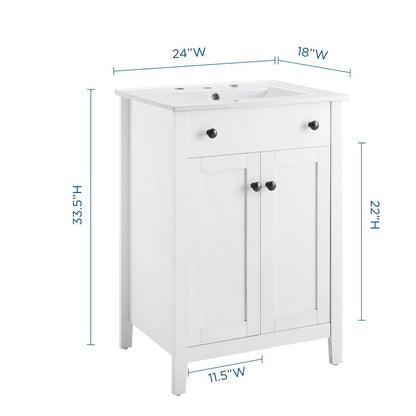 Modway - Nantucket 24" Bathroom Vanity by Modway  Bathroom Vanities White - EEI-4250-WHI-WHI