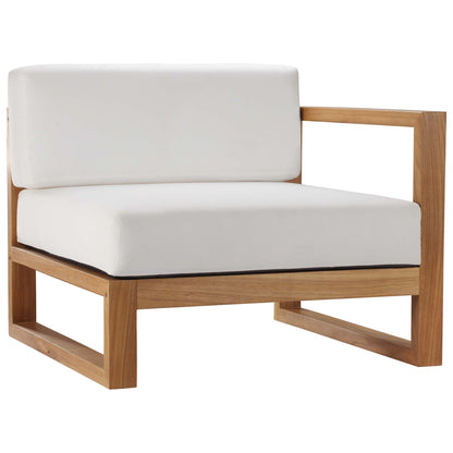 Modway - Upland 3-Piece Outdoor Patio Teak Wood Sectional Sofa Set by Modway  Outdoor Furniture Sofa Sectionals White - EEI-4254-NAT-WHI-SET