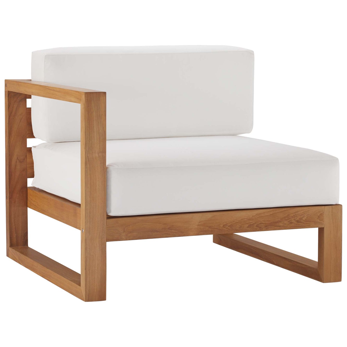 Modway - Upland 4-Piece Outdoor Patio Teak Wood Furniture Set by Modway  Outdoor Furniture Sofa Sectionals White - EEI-4257-NAT-WHI-SET