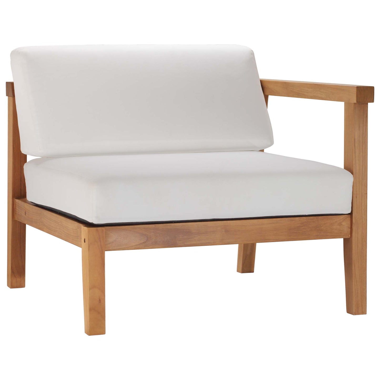 Modway - Bayport 3-Piece Outdoor Patio Teak Wood Sectional Sofa Set by Modway  Outdoor Furniture Sofa Sectionals White - EEI-4258-NAT-WHI-SET
