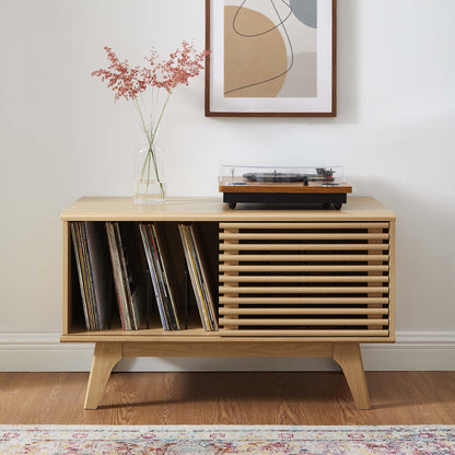 Modway - Render Vinyl Record Display Stand by Modway  Living Room Decor Brown - EEI-4263-OAK