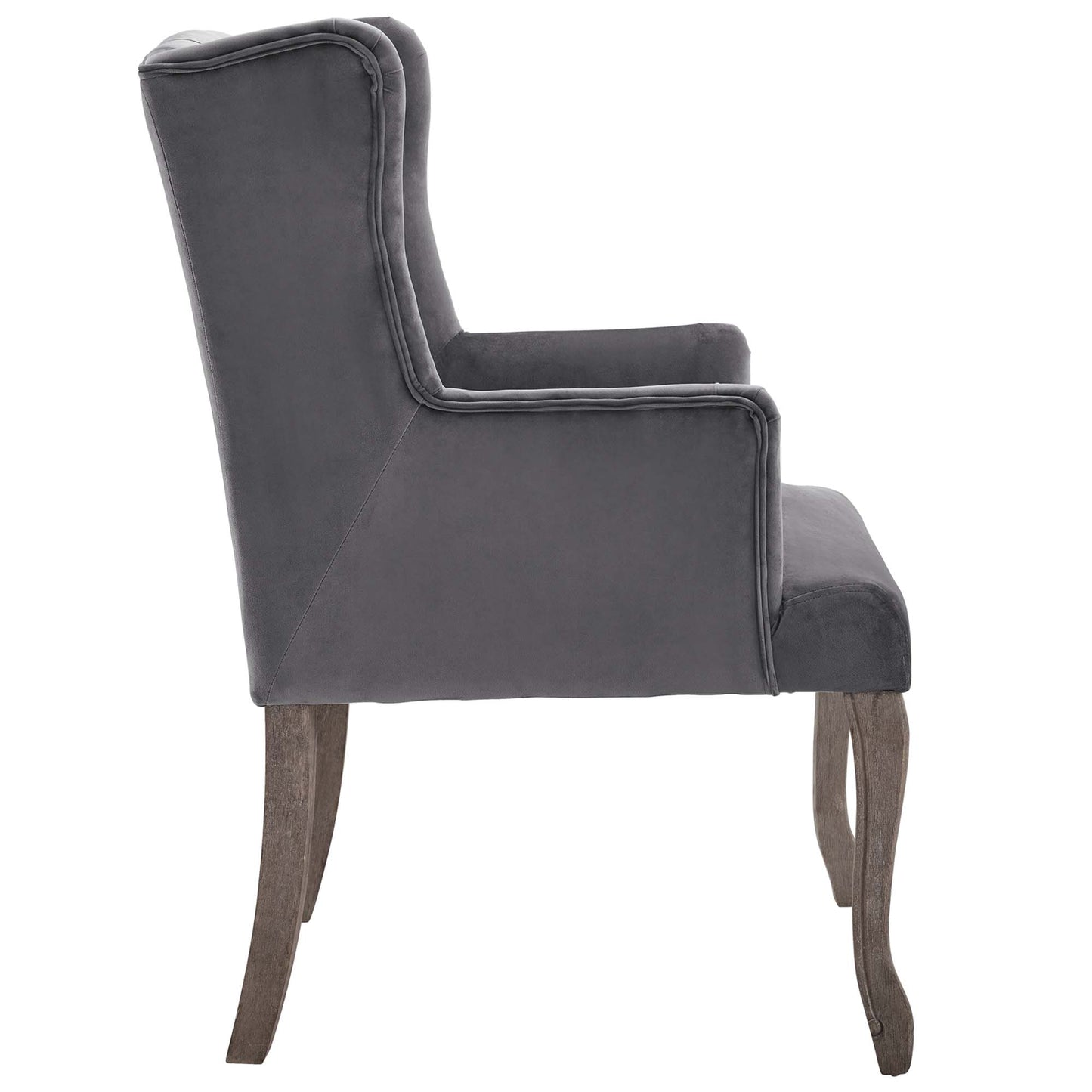 Modway Outlet Realm Performance Velvet Armchair Set of 2 by Modway  Bar and Dining Furniture Gray - EEI-4292-GRY