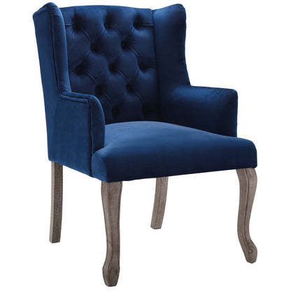 Modway Outlet Realm Performance Velvet Armchair Set of 2 by Modway  Bar and Dining Furniture Navy - EEI-4292-NAV