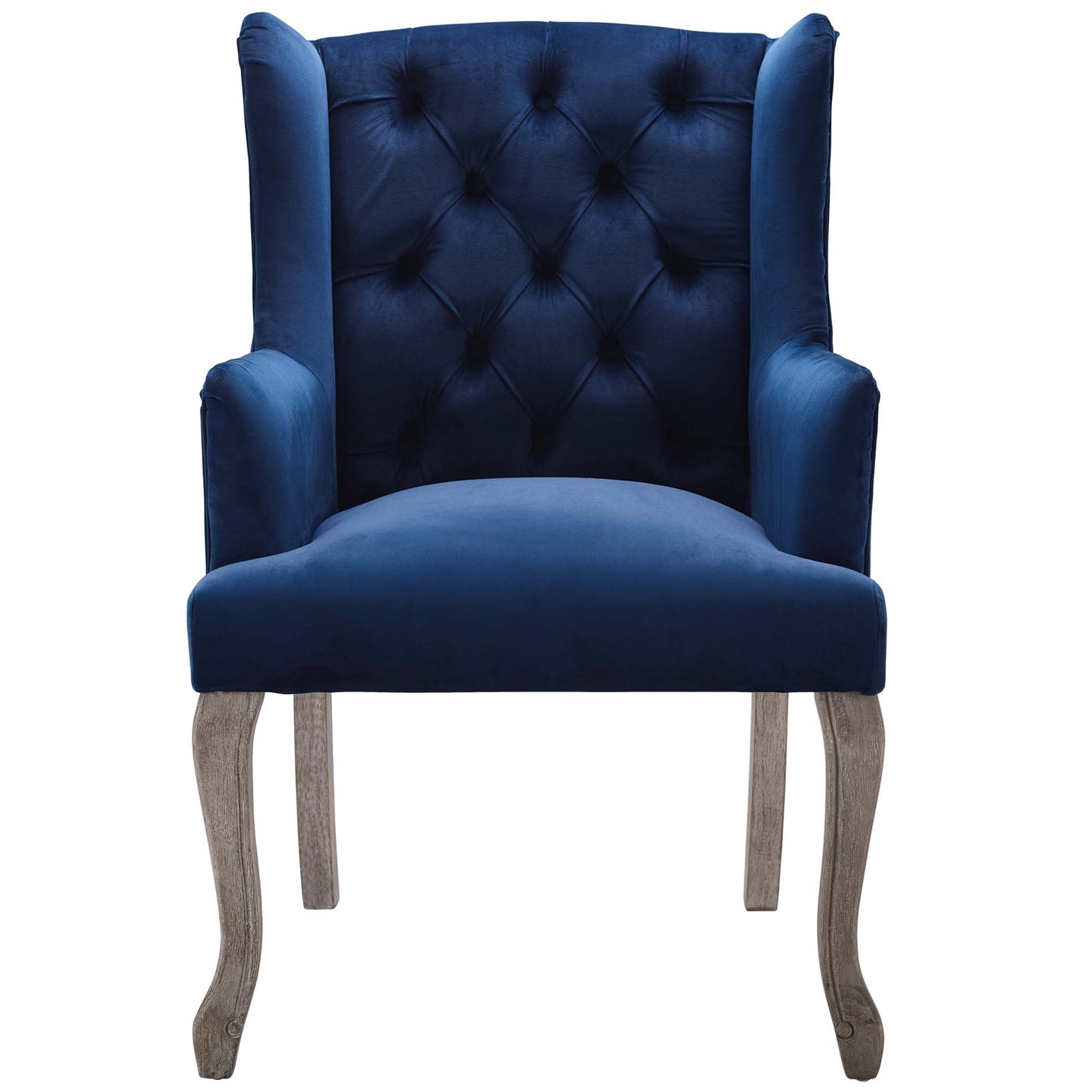 Modway Outlet Realm Performance Velvet Armchair Set of 2 by Modway  Bar and Dining Furniture Navy - EEI-4292-NAV