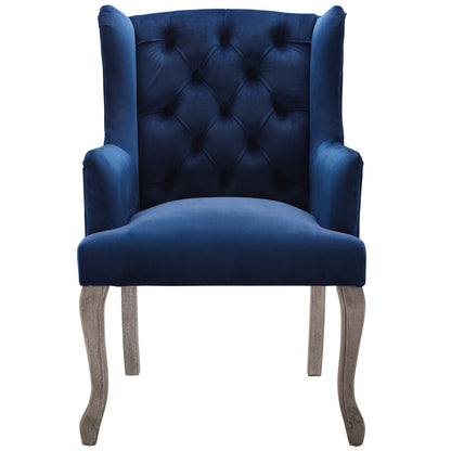 Modway Outlet Realm Performance Velvet Armchair Set of 2 by Modway  Bar and Dining Furniture Navy - EEI-4292-NAV