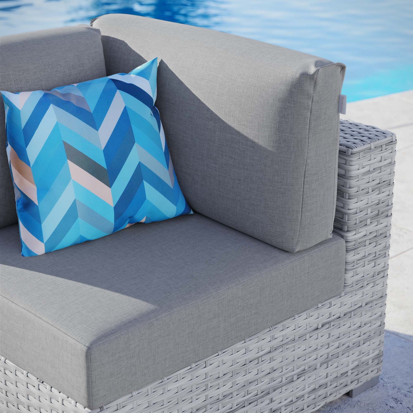 Modway Outlet Convene Outdoor Patio Corner Chair by Modway  Outdoor Furniture Furniture Light Gray Gray - EEI-4296-LGR-GRY