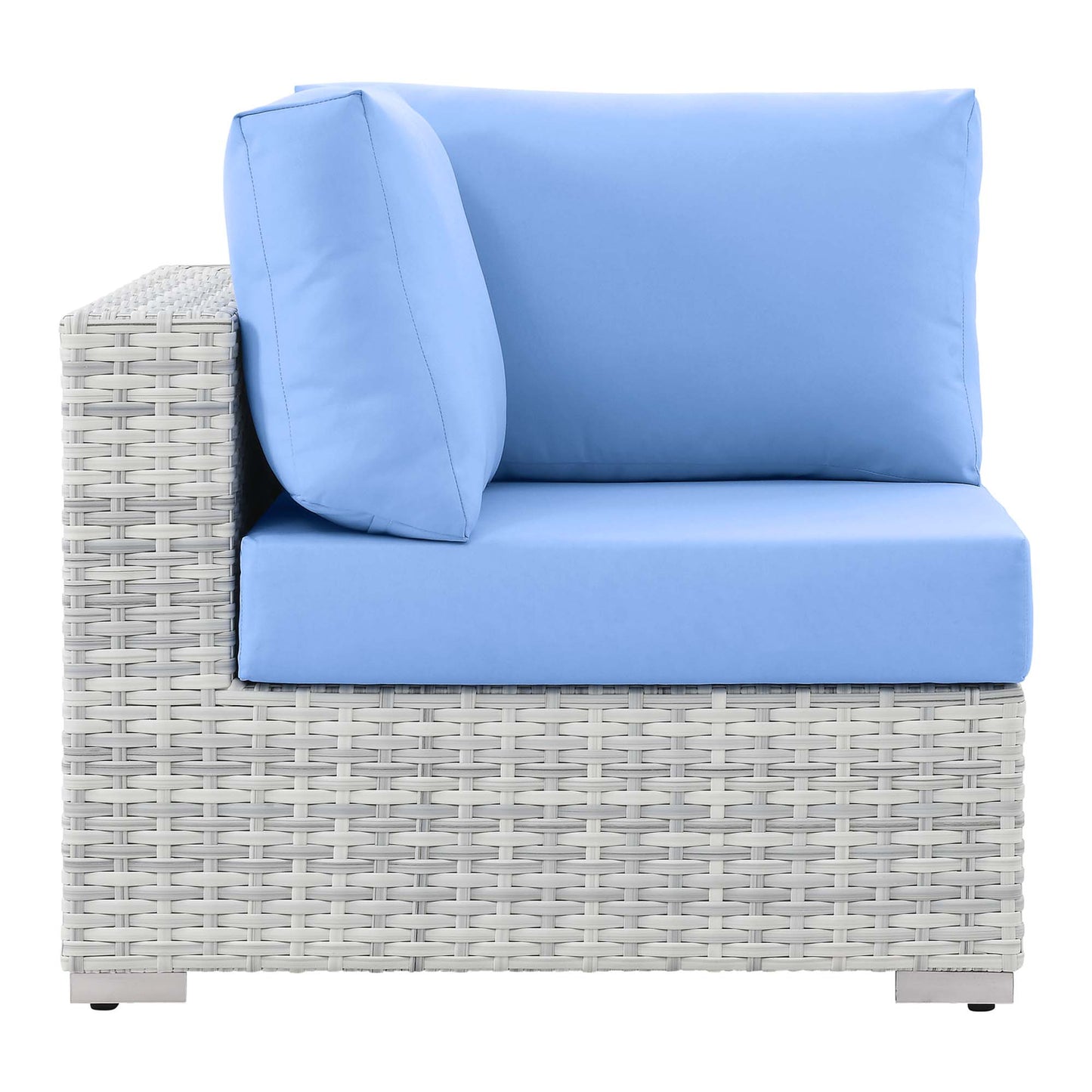 Modway Outlet Convene Outdoor Patio Corner Chair by Modway  Outdoor Furniture Furniture Light Gray Light Blue - EEI-4296-LGR-LBU
