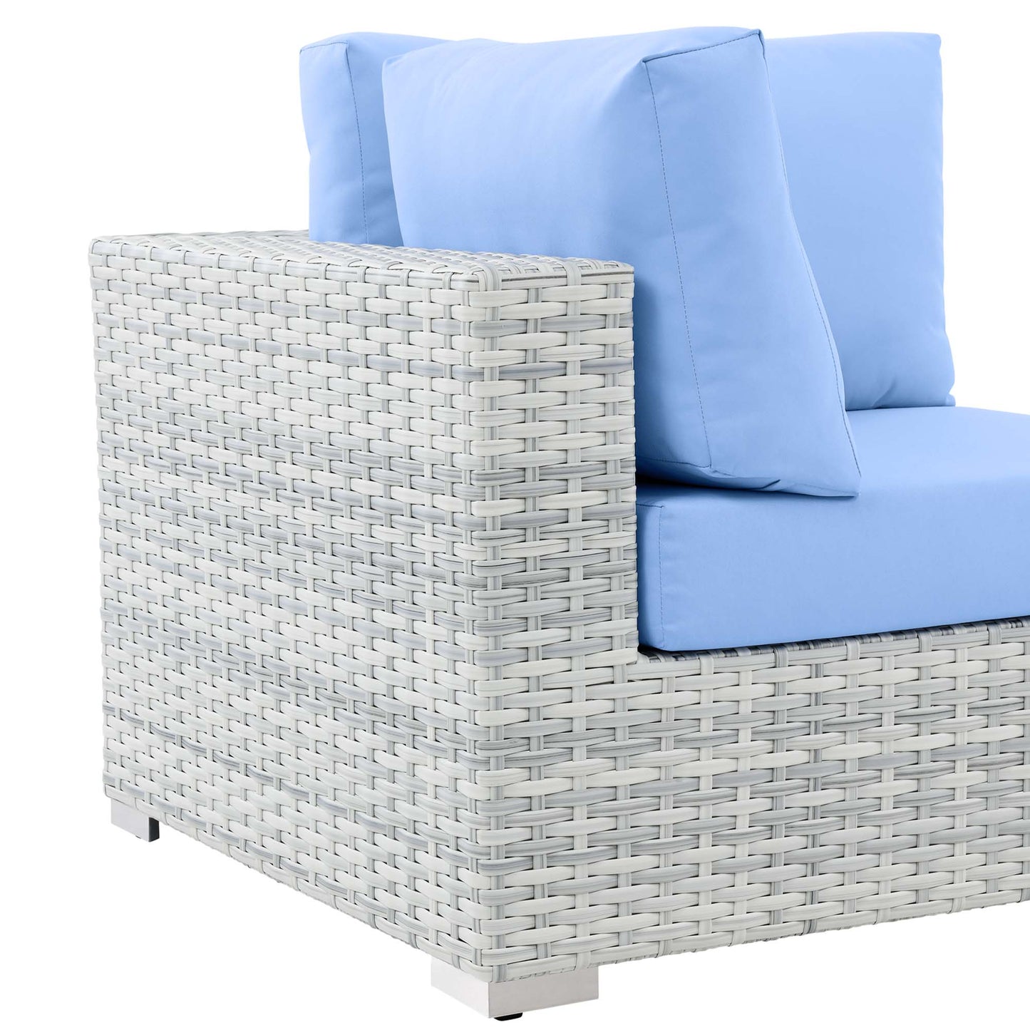 Modway Outlet Convene Outdoor Patio Corner Chair by Modway  Outdoor Furniture Furniture Light Gray Light Blue - EEI-4296-LGR-LBU