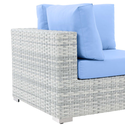 Modway Outlet Convene Outdoor Patio Corner Chair by Modway  Outdoor Furniture Furniture Light Gray Light Blue - EEI-4296-LGR-LBU