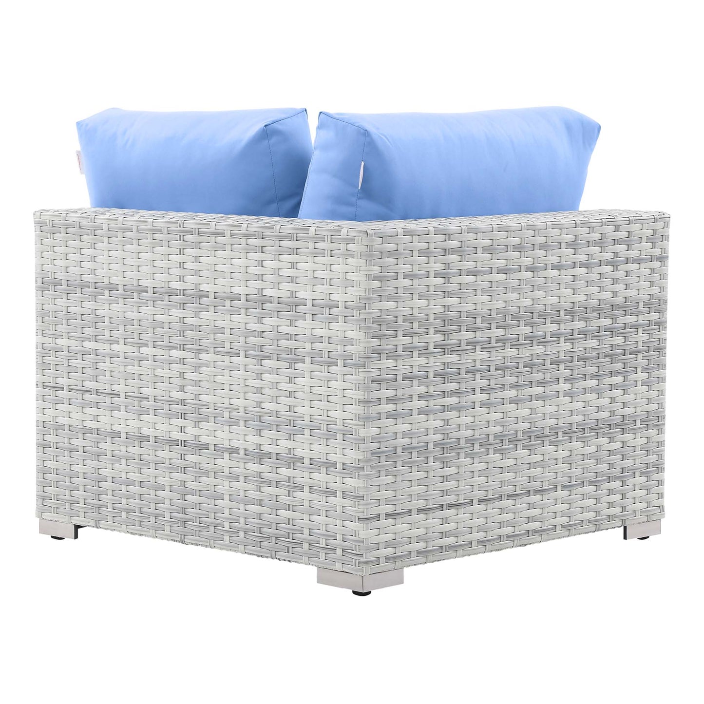 Modway Outlet Convene Outdoor Patio Corner Chair by Modway  Outdoor Furniture Furniture Light Gray Light Blue - EEI-4296-LGR-LBU