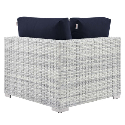Modway Outlet Convene Outdoor Patio Corner Chair by Modway  Outdoor Furniture Furniture Light Gray Navy - EEI-4296-LGR-NAV