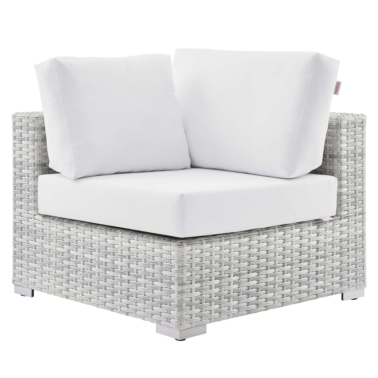 Modway Outlet Convene Outdoor Patio Corner Chair by Modway  Outdoor Furniture Furniture Light Gray White - EEI-4296-LGR-WHI