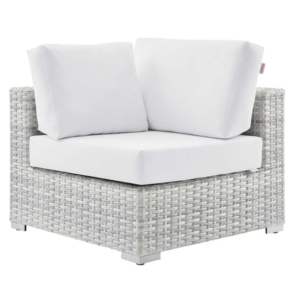 Modway Outlet Convene Outdoor Patio Corner Chair by Modway  Outdoor Furniture Furniture Light Gray White - EEI-4296-LGR-WHI