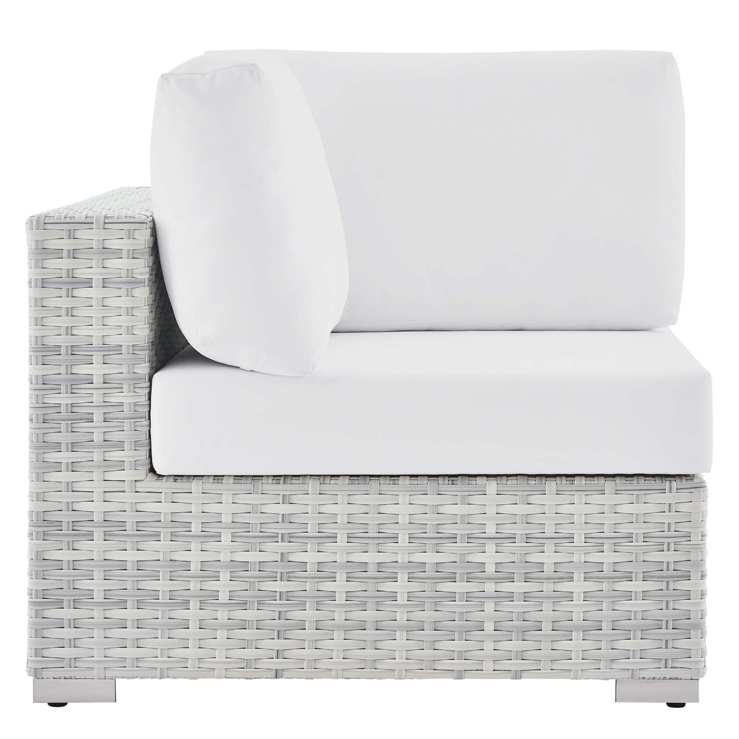 Modway Outlet Convene Outdoor Patio Corner Chair by Modway  Outdoor Furniture Furniture Light Gray White - EEI-4296-LGR-WHI