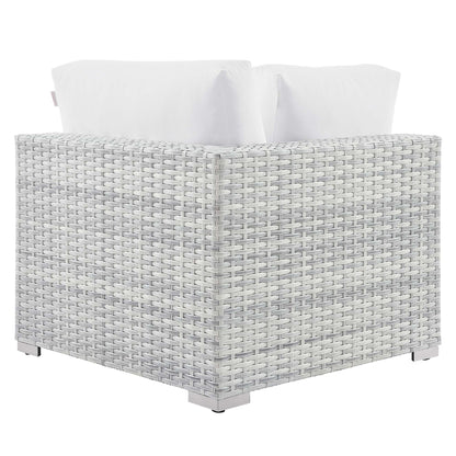 Modway Outlet Convene Outdoor Patio Corner Chair by Modway  Outdoor Furniture Furniture Light Gray White - EEI-4296-LGR-WHI