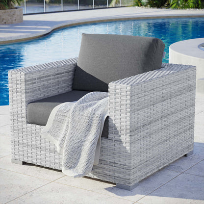 Modway Outlet Convene Outdoor Patio Armchair by Modway  Outdoor Furniture Furniture Light Gray Charcoal - EEI-4297-LGR-CHA