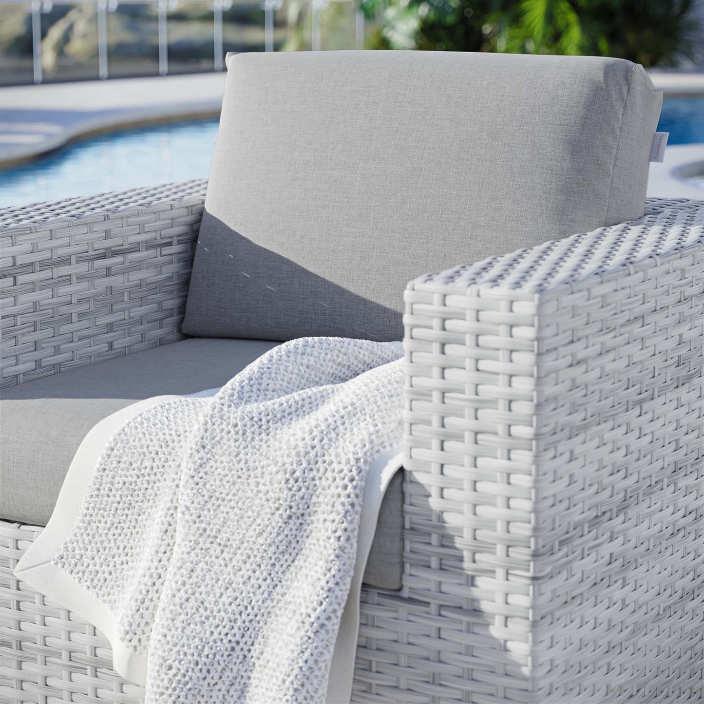 Modway - Convene Outdoor Patio Armchair by Modway  Outdoor Furniture Sofa Sectionals Gray - EEI-4297-LGR-GRY