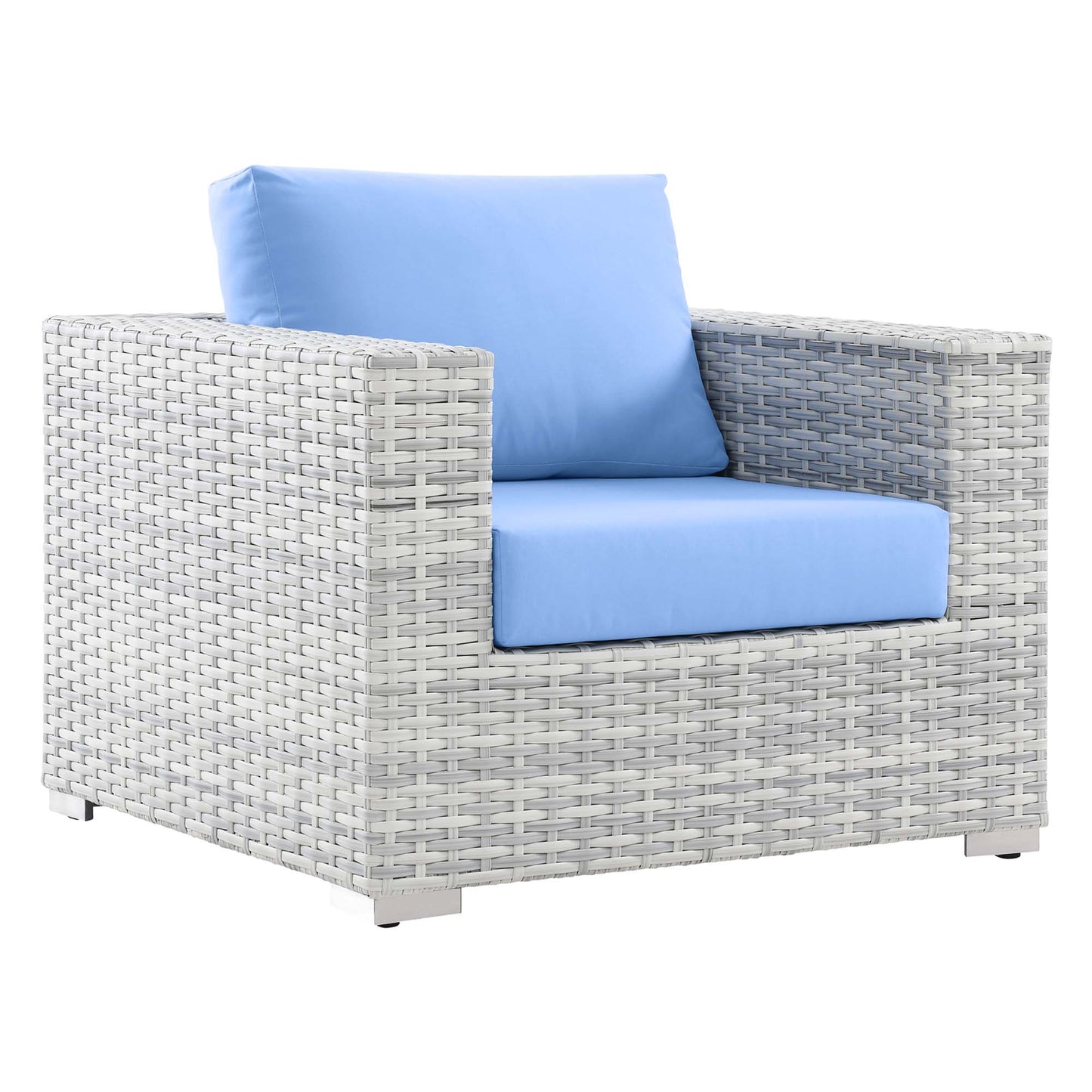 Modway Outlet Convene Outdoor Patio Armchair by Modway  Outdoor Furniture Furniture Light Gray Light Blue - EEI-4297-LGR-LBU