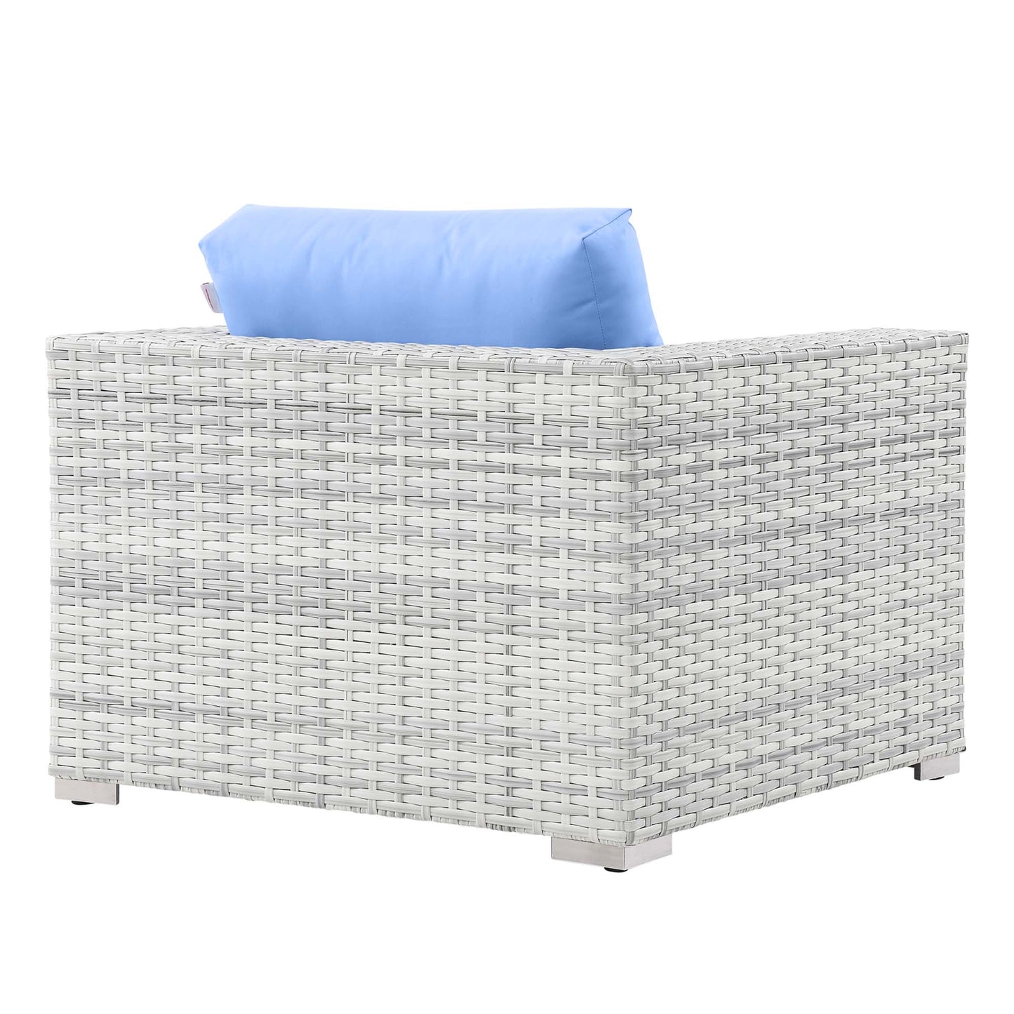 Modway Outlet Convene Outdoor Patio Armchair by Modway  Outdoor Furniture Furniture Light Gray Light Blue - EEI-4297-LGR-LBU